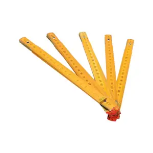 carpintero regla plegable Suppliers-Pieza de cinturón hueco, regla plegable de madera amarilla, herramienta de medición de carpintería, 1m, 2m