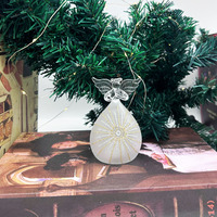Ornements MRS, figurines d'anges en verre éclairées par des cristaux, décoration de table de Noël pour la maison