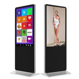 32 43 49 55 polegada Painel LCD LED Backlight 350lêndeas Android OS Publicidade Display PCAP Touch Screen Indoor Digital Signage Totem