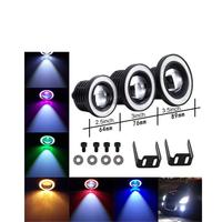 64MM 76MM 89MM 2.5 "3" 3.5 "Angel Eyes Fog Lamp 12V Universal Auto Car Projector COB Driving Light Round LED Fog Lamp avec DRL