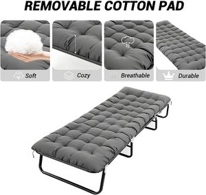 เตียงพับสำหรับผู้ใหญ่ โครงเหล็กอัลลอย รับน้ำหนักได้ 220 ปอนด์ พร้อมที่นอน พกพาสะดวก ใช้ได้ทั้งในบ้าน/นอกบ้าน/ที่บ้าน/เดินทาง - Product Image 2