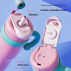 Thép không gỉ chân không cách nhiệt du lịch Tumbler gốm tráng bên trong nồi công suất lớn 6-12 giờ cách nhiệt Sôi - Product Image 2