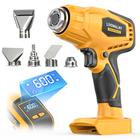 Pistola de Calor Digital Inalámbrica de 20V 600 ° C Max con Pantalla LCD y Temperatura Variable para Soldadura de PVC con Film Retráctil