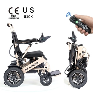 Silla de Ruedas Eléctrica KSM-601 con Control Remoto Inalámbrico, Respaldo Curvo de Aluminio, Silla Plegable para Exteriores, Motorizada - Product Image 2