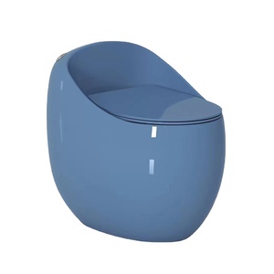 Tùy Chỉnh Màu Xanh Hình Dạng Trứng Một Mảnh Gốm Nhà Vệ Sinh Bát Dual-Flush Thiết Kế Hiện Đại Cho Khách Sạn Phòng Tắm Thiết Bị Vệ Sinh Sàn Gắn <span class=keywords><strong>Wc</strong></span> - Product Image 1