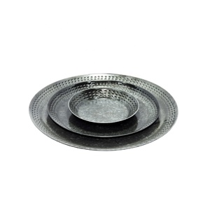 Juego de bandejas martilladas de color gris oscuro galvanizadas con estilo de alta calidad, servicio ecológico para el hogar, restaurante, Hotel - Product Image 2