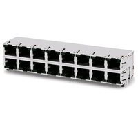 569264 Connecteur RJ45 16 ports 8P8C Jack modulaire 2x8 Ethernet avec LED 6368296