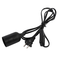 Cordon de lampe E27 avec support à vis, en plastique, couleurs blanc et noir, longueur 1,8 mètre, interrupteur marche/arrêt et prise