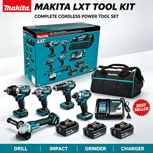 Kit de Herramientas Makita 18V de Litio 9 en 1, Batería de Gran Capacidad de 5Ah, Herramienta Eléctrica Inalámbrica Multifuncional, Conjunto de Herramientas Combinadas - Product Image 2