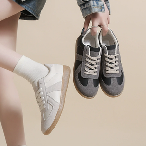 <span class=keywords><strong>Zapatillas</strong></span> Deportivas Clásicas de Piel Sintética Blanca para <span class=keywords><strong>Mujer</strong></span>, Zapatos Casuales para Caminar con Suela de Goma Retro - Product Image 5