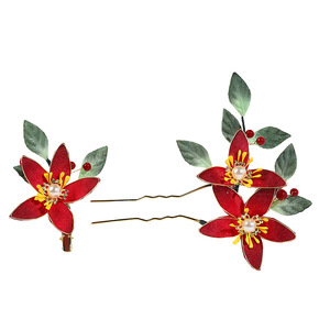 Nuevo accesorio para el cabello Hanfu, estilo Tang original, versátil, simple, elegante, de alta gama, con perlas, retro, estrella roja de cinco puntas y flor. - Product Image 5