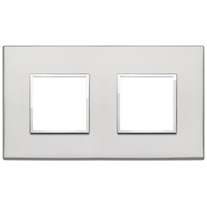 4M 2+2 Wall <b>Switch</b> Plate Silver 16.8x9.7cm - Product Image 1