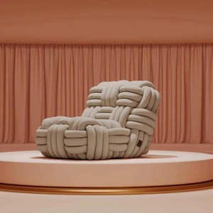 Sillón Convertible Italiano Más Vendido para Sala de Estar, Balcón y Hotel, Sofá Creativo de Tejido, Silla de Descanso - Product Image 3