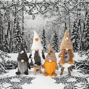 Figurine de gnome de café moulu à la main chapeau pointu tricoté noir et blanc décoration de café nain <span class=keywords><strong>Rudolf</strong></span> pour la fête de Diwali - Product Image 2
