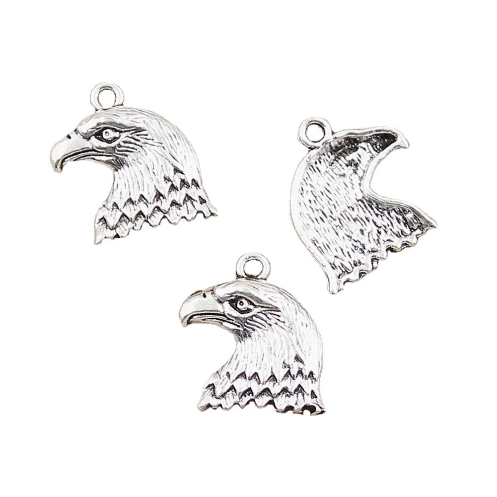 Charms hawk eagle 21x19mm Tibetan Silver Color Pendants Antique Jewelry Making DIY Handmade Craft