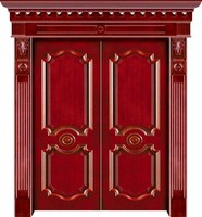 Puerta de Madera Sólida de Doble Hoja Arqueada Moderna en Venta, con Acabado Pintado para Uso en Hoteles y Villas