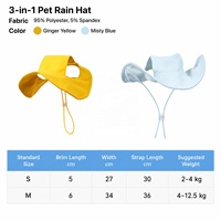 Siap Dikirim |   Topi Anjing 3-in-1 Anti Hujan, Matahari, Angin, Anti Air, Pinggiran Melengkung, Lubang Telinga, Logo OEM Custom, Tersedia