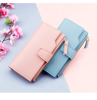 Dompet Panjang Wanita Pu Dompet Ritsleting untuk Wanita Dompet Clutch