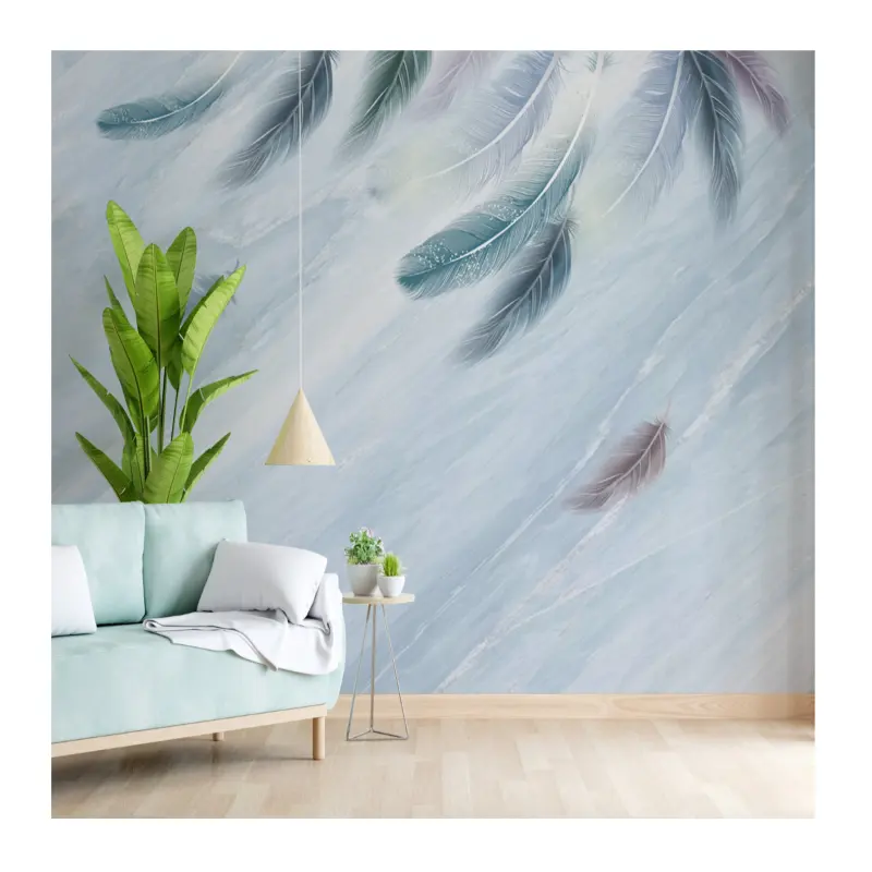 Feather wallpaper 3D 5D 8D modern wallpaper living room sofa background wall murals