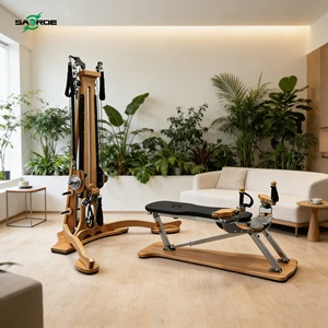 SAERDE Pilates Studio - Juego de Cinco Piezas de Madera para Ejercicios, Cama de Pilates Duradera, Ajustable y Ecológica para Entrenamiento Corporal - Product Image 1