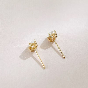 Nuevos Pendientes Minimalistas de Diamantes Cultivados en Laboratorio, Oro Amarillo de 18K, Diseño de Cubo de Azúcar, Joyería Fina para Mujer - Product Image 3