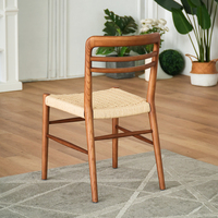 Fabricants de meubles vendent de nombreux fauteuils de salle à manger de style crème simple avec dossier en rotin tressé, chaises de café, chaises d'hôtel