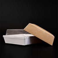 Caja de cartón desechable de grado alimenticio personalizada para hamburguesas, embalaje de papel para hamburguesas, caja pequeña para pasteles