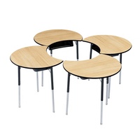 Meubles de salle de classe scolaire Table de lecture d'étude en forme de lune ergonomique Meubles de salle de classe d'école Bureau d'étudiant unique