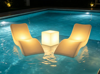 Chaise longue lumineuse pour eau peu profonde, mobilier d'extérieur, chaise longue de piscine, transats, chaises de patio LED pour l'extérieur