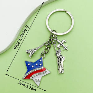 Llavero con <span class=keywords><strong>Mapa</strong></span> de Estados Unidos <span class=keywords><strong>Personalizado</strong></span> al por Mayor, Llavero con Bandera del Día de la Independencia, Accesorio Conmemorativo del 250 Aniversario - Product Image 4