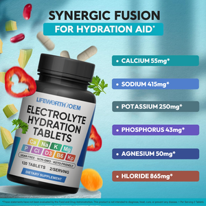 Pastillas de sal de rehidratación rápida LIFEWORTH, tabletas de electrolitos con <span class=keywords><strong>magnesio</strong></span>, sodio <span class=keywords><strong>y</strong></span> <span class=keywords><strong>potasio</strong></span> - Product Image 3