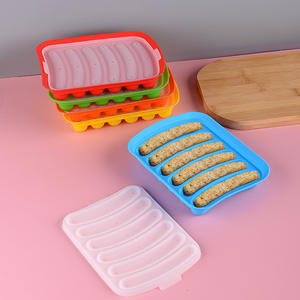 Hausgemachte Hot Dog Maker Lebensmittel qualität Wurst DIY Form mit Abdeckung 6 Hohlraum Silikon Wurst form - Product Image 1