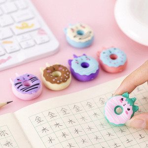 Gomme à effacer en forme de beignet de dessin animé, fournitures scolaires en gros, ensemble de papeterie pour étudiants, gomme promotionnelle DIY, marque Jiayu - Product Image 2