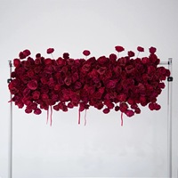 NINI 5D Quadratischer Seiden-Kunstblumenbogen Hochzeits-Hintergrund Rose Anpassbare Farbe Hochzeitsdekoration Influencer Check-in Foto