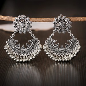 Hoa Tai Tua Rua Hình Chuông Phong Cách Dân Tộc Cho Nữ, Trang Sức Ấn Độ, Hoa Văn Rỗng, Chuỗi Hạt, Phong Cách Cổ Điển 2020 - Product Image 5