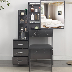 Factory Direct Cosmetic Bedroom <b>Dressing</b> <b>Table</b> with <b>Mirror</b> and Stool, Makeup <b>Vanity</b> Set - Product Image 2