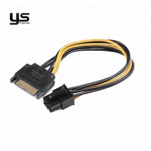 高质量SATA至6针显卡电源线1至<span class=keywords><strong>2</strong></span>分离器线束定制电脑PSU电缆 - Product Image 2