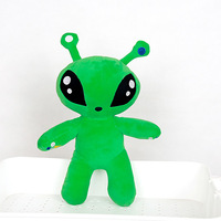 Peluches Alien aux Grands Yeux Verts, Figurines de Dessins Animés et Anime, Ovni, Personnages Intelligents Extra-terrestres, Coussin