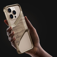 Étui de téléphone portable Boneruy M12 Premium Fun en alliage d'aluminium et bois massif magnétique portable pour téléphone 16 Pro Max
