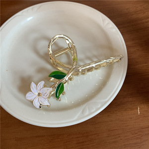 PL son kadınlar saç aksesuarları pençe klip özel Trendy Metal saç pençe çiçek büyük saç pençe klipsleri - Product Image 3