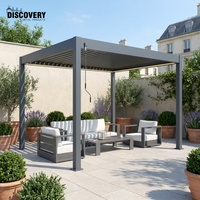 Pergola moderne d'extérieur résistante au vent et à la neige, en aluminium, avec toit à lames orientables motorisé, gazebo imperméable
