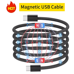 Cable de Datos Magnético de Carga Rápida de 66W y 1m con 5 Núcleos, Compatible con Teléfonos Móviles iOS y Computadoras con <span class=keywords><strong>USB</strong></span> Tipo-C - Product Image 2