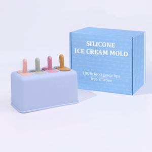 Molde de silicona para helados casero reutilizable con logotipo personalizado, máquina para hacer paletas de fácil liberación, 4 piezas, moldes de silicona para paletas ecológicos - Product Image 6