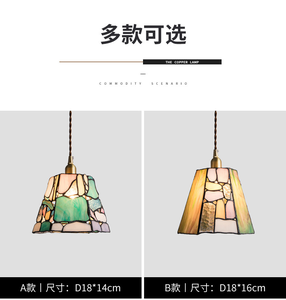 Araña de cristal colorida moderna de estilo Ins, lámpara pequeña, lámpara colgante de cristal Retro para Bar, oficina, hogar - Product Image 4