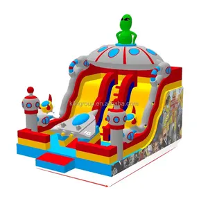 Nhà cung cấp chuyên nghiệp nhà máy giá người nước ngoài và tàu vũ trụ chủ đề Inflatable lâu đài bouncy với nước đôi trượt