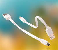 Synchronisation de données 20cm court plat Micro USB Type B câbles de charge rapide câble plat Android USB chargeur cordon de données pour Samsung