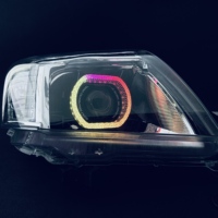 VAHID Série I8 Cache de protection en acrylique pour feux Angel Eyes, pour lentille de projecteur Bi-LED 3 pouces et 2,5 pouces, avec couvercle en cristal, éclairage de bienvenue RGB et DRL