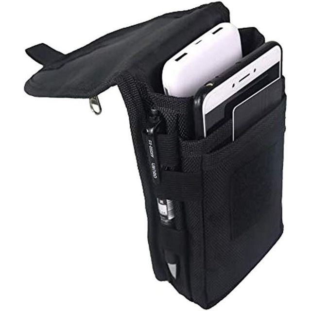 Universal Phone Holster for iPhone 15 Pro Max 14 Plus 13 12 11 Nylon Cell Phone Belt Clip Holster Carrying Pouch Card Holder