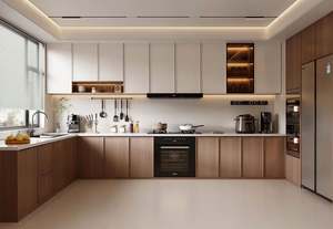 Mueble de Cocina Moderno de Tablero de Partículas Modular de Alta Gama, Diseño de Isla de Cocina con Diseño Integrado, Venta Directa de Fábrica - Product Image 2