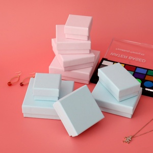 Light Pink Fashion Paper Jewelry Box Elegant Base Lid for Pendant Necklace Light Green Bracelet Ring Sponge for Premium - Product Image 2